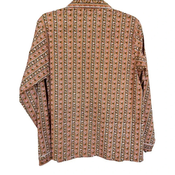 NWOT Women's Funky Green & Pink Matching Piped Top & Pajama Bottom Size Medium - Picture 6 of 10